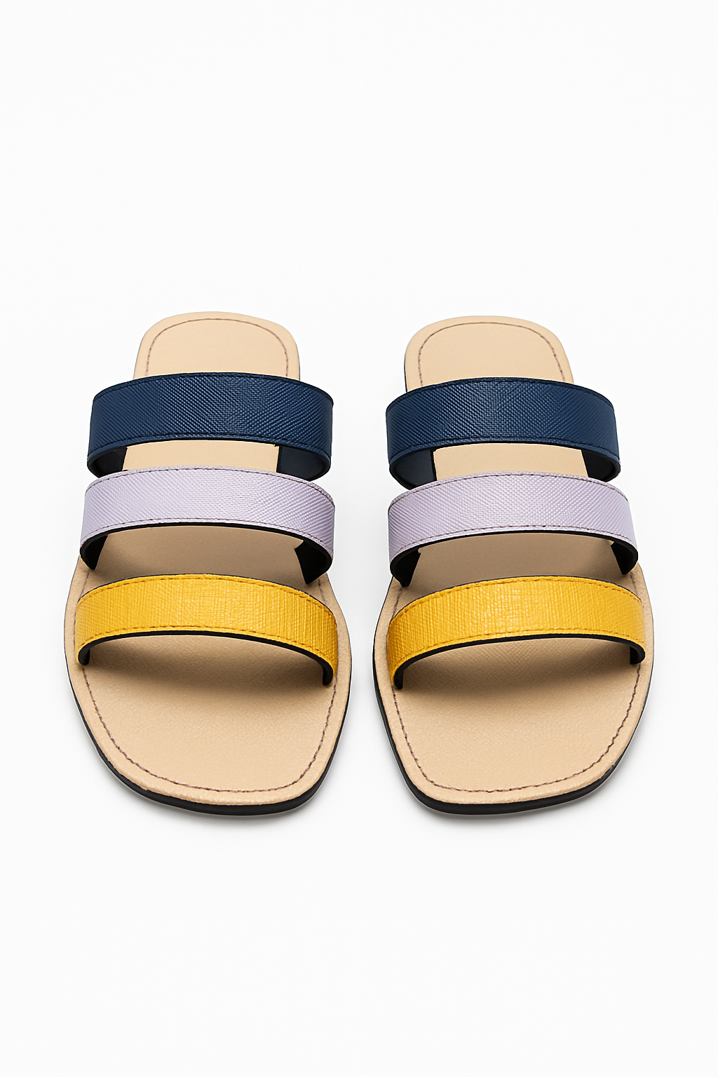 Multicolor Triple Strap Comfort Sandals