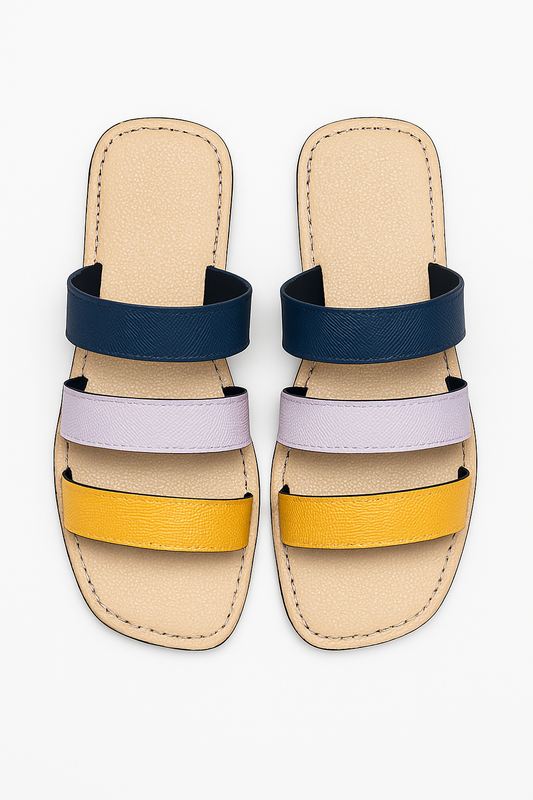Multicolor Triple Strap Comfort Sandals
