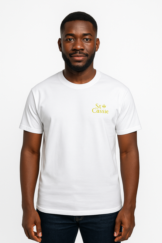 Stcassie White & Black Round Neck & V-Neck short sleeve glow in the dark T-Shirt