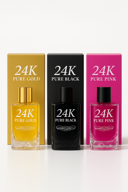24K Fragrance Collection – Pure Gold, Pure Black & Pure Pink
