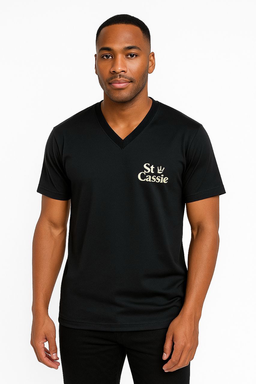 Stcassie White & Black Round Neck & V-Neck short sleeve glow in the dark T-Shirt
