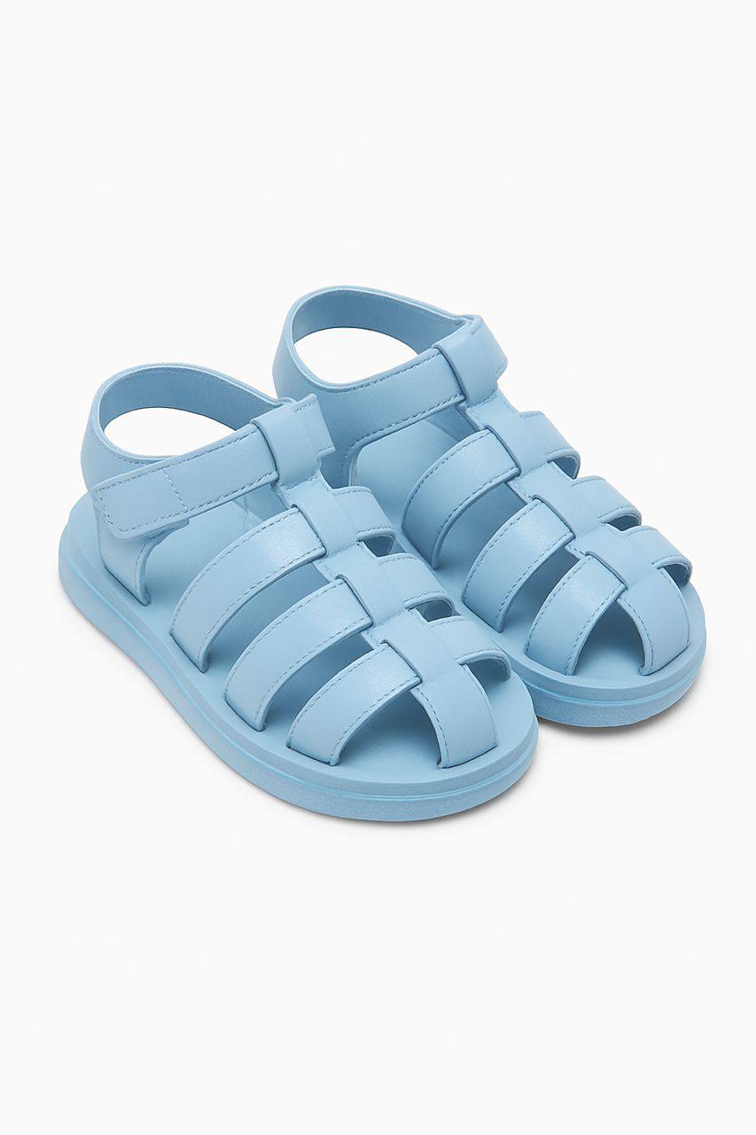 Kids Sky Blue Jelly Sandals – Lightweight Waterproof Fisherman Style