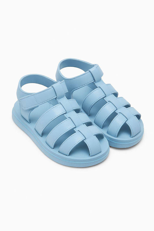Kids Sky Blue Jelly Sandals – Lightweight Waterproof Fisherman Style