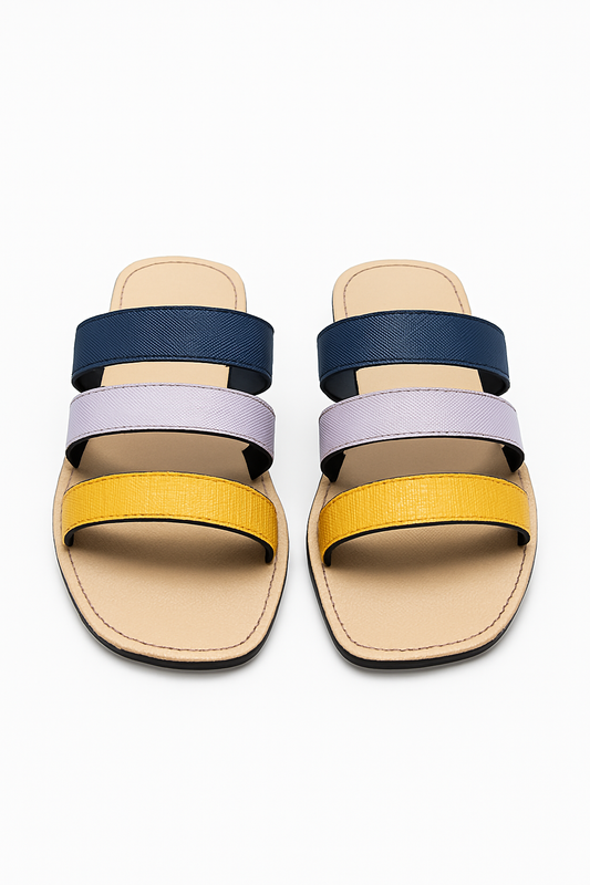 Multicolor Triple Strap Comfort Sandals