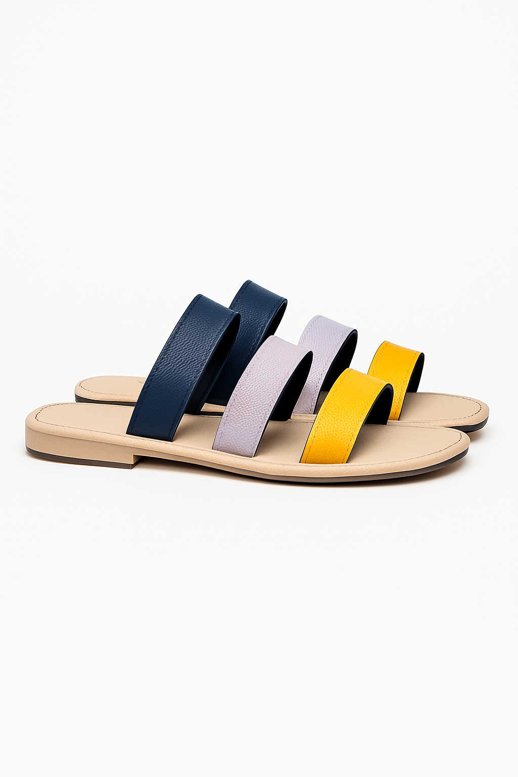 Multicolor Triple Strap Comfort Sandals