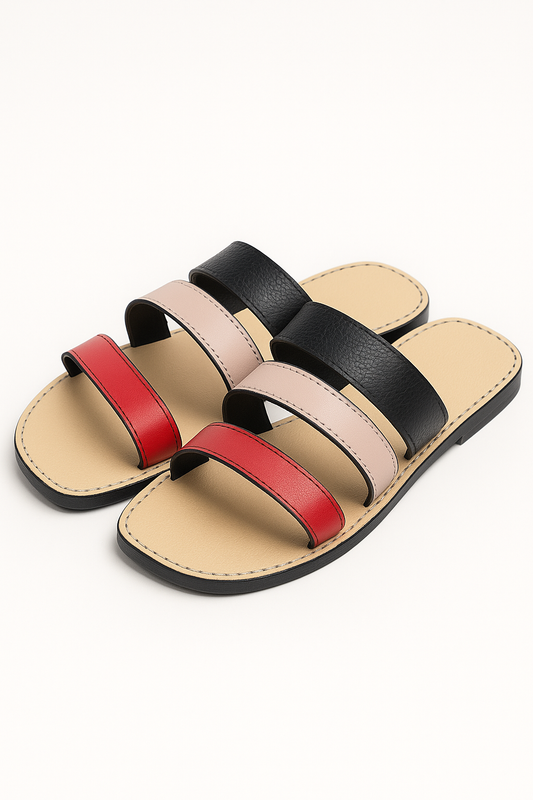 Triple Strap Colorblock Women’s Sandals